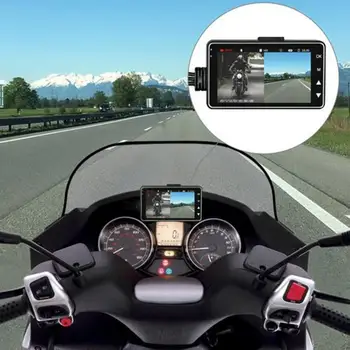 אופנוע Dash Cam WithDual-מסלול הקדמי האחורי מקליט תמיכה בלולאה הקלטת וידאו חניה ניטור G-חיישן