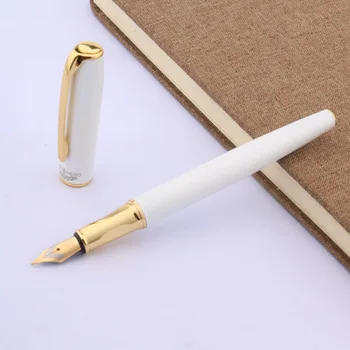 איכות גבוהה במשרד מתנה עט לבן ציור זהב חתוך בינוני החוד עט נובע