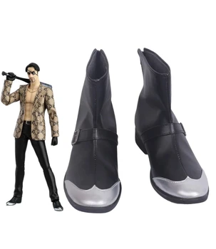 אנימה יאקוזה גורו Majima Cosplay מגפי נעליים שחורות ליל כל הקדושים המפלגה Cosplay בהזמנה אישית בכל גודל