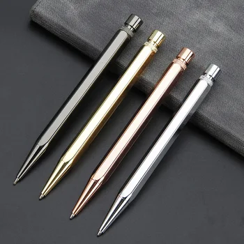 באיכות גבוהה יוקרה לחץ על סוג מתכת משושה פליז עט ניטראלי חתימת עט פרסום עסקים כישרון כתיבה מכשירי כתיבה
