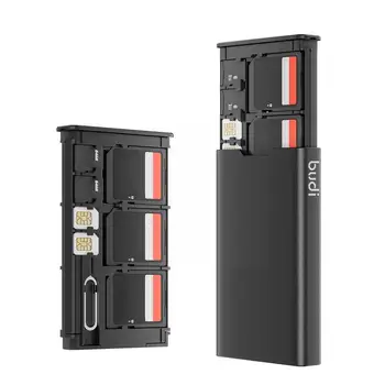 בודי 17 In 1 SD במקרה כרטיס Microsd בעל כרטיס נייד מתכת כרטיס זיכרון תיבת אחסון 6 SD 8 Micro SD/ 2 כרטיסי SIM X0N1