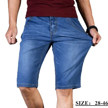 בתוספת גודל 40 42 44 46 הקיץ רזה אנשים חדשים עסקים מכנסי ג 'ינס קצרים אופנה מזדמן למתוח סלים ג' ינס קצר
