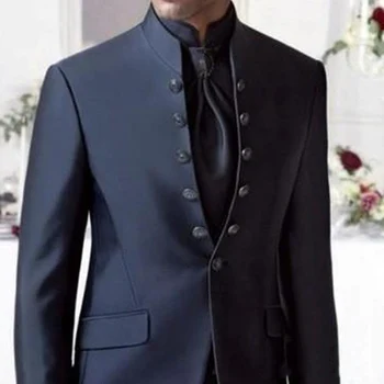 גברים בעמידה צווארון החתן טוקסידו שישה כפתורים השושבין החליפה של הגברים חתונה חליפת שני חלקים ג ' קט מכנסיים