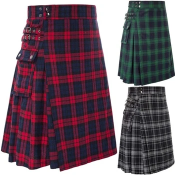 גברים חצאית קצרה מסורתי היילנד טארטן מעשי סקוטית