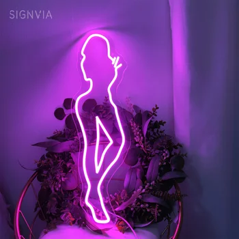 גברת סקסית LED שלט ניאון עיצוב חדר ניאון אורות מסיבת בר פאב מועדון קישוט קיר חדר השינה ניאון אור LED מתנות מנורת לילה