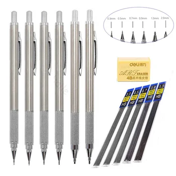 היילה מכני עפרונות להגדיר מתכת עיפרון סימון עם חוט מילוי 0.3 0.5 0.7 0.9 1.3 2.0 מ 