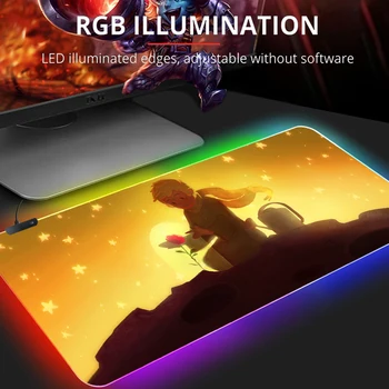 הנסיך הקטן RGB משטח עכבר גדול העכבר מחצלת שולחן העבודה משטח עכבר השולחן מחצלת מקלדת משטח החלקה המחשב הנייד HD מותאם אישית הביתה עכברים פנקס.