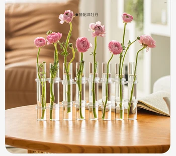 זכוכית שקוף מתקפל אגרטל גידול בונסאי קישוטי שולחן מתקפל אגרטל פרחי שולחן הידרופוניקה הצמח לעציץ