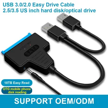 חדש USB3.0/2.0 SATA to USB כבל USB 3.0 ל-SATA III, דיסק קשיח, מתאם תואם 2.5 אינץ ' כוננים קשיחים ו SSD UASP תמיכה