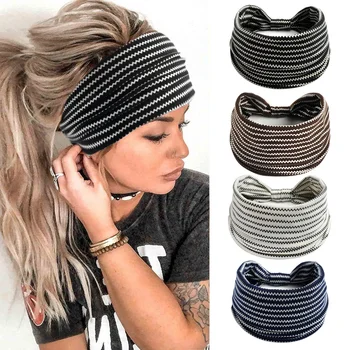 חדש בוהו פרח הדפסה רחב Headbands בציר קשר אלסטי טורבן Headwrap עבור נשים בנות כותנה רך בנדנה אביזרים לשיער