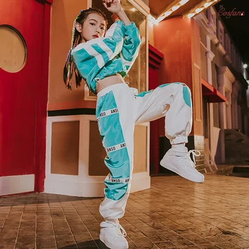 חדש היפ הופ ריקוד תלבושות ילדים על הבמה בגדי ילדים מודרני ריקוד רחוב ללבוש את בנות תלבושות ג ' אז