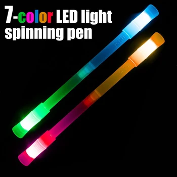 חדש חידוש ג ' ל עט מסתובב עם לסנוור 7colors אורות Led עט מסתובב Mod Multifuncional עט קופסא מתנת חג המולד לילדים