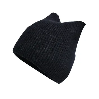 חורף חתול חמוד אוזני ארנב שיער תערובת נשים לסרוג כובע מראש קר חם קר כובע אופנה באיכות גבוהה Slip-on כובע צמר משלוח חינם
