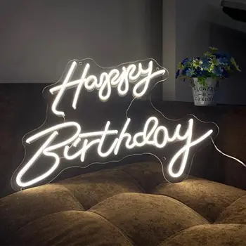 יום הולדת שמח שלטי ניאון,עיצוב המסיבה סימני האור,אירוע אורות,מתנות יום הולדת,חדר המיטה סימנים,מסיבת מתנות