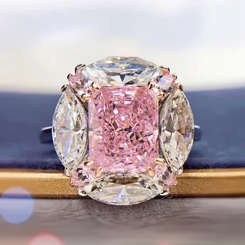 לינד 100% 925 כסף סטרלינג יהלום בחיתוך נסיכה מדומה זרקונים חן טבעת אירוסין תכשיטים יפים עבור נשים