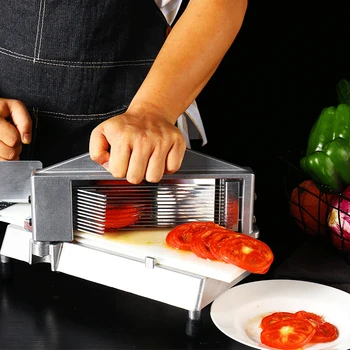 מסחרי עגבניות חותכים ידנית נירוסטה למטבח ירקות פירות מכונת חיתוך עבור לימון, מלפפון, כתום חיתוך הבצל