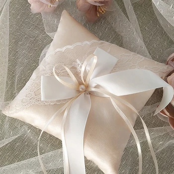 מעולה טקס החתונה מסיבת פנינים תחרה כרית טבעת כרית נושא אירוסין להצעת הנישואין עיצוב עיצוב חתונה