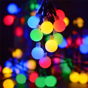 מקסים צבעוניים השמש גלוב LED אורות מחרוזת 50 בצורת כדור נוריות עבור גן חתונה, חג תפאורה חיצונית