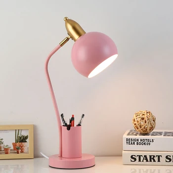 נורדי יצירתי מנורת שולחן אופנה מתכת מחזיק עט אמנות פשוטה אורות LED/הגנה על העין בקריאה&הסלון, חדר השינה, עיצוב הבית