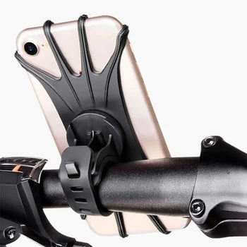 סיליקון אופניים מחזיק טלפון 360° Rotatable מתכוונן אופנוע הכידון Callphone סוגר רכיבה על אופניים רכיבה על אופניים לעמוד