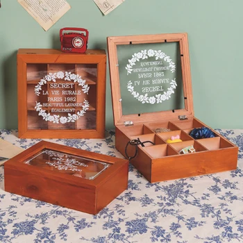 עץ בתכשיטים נייד טבעת שרשרת צמיד צעצועים מזכרות ארגונית להציג את הקופסא עם המכסה