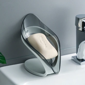 צורת עלה מחזיק סבון אנכי לניקוז סבון תיבת צלחת החלקה סבון אחסון מיכל ספוג מתלה סבון מגש שירותים אספקה