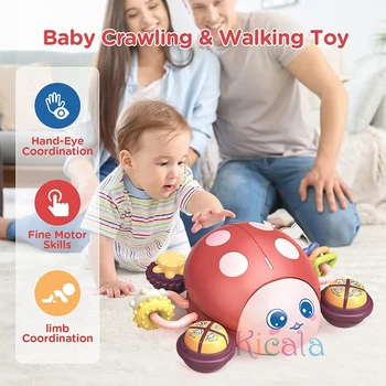 צעצועים לתינוק לחץ על המחזמר זוחל צעצועים לתינוקות 12 18 חודשים צעצועים עם אור סאונד צעצוע פעוט אינטראקטיבי צעצועים מתנה juguetes