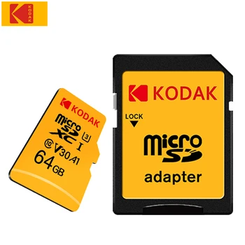 קודאק Micro SD 32GB 64GB V30 שיעור 10 כרטיס הזיכרון 128GB 256GB U3 A1 95MB/s HD 4K Microsd TF כרטיס מתאם UHS-I