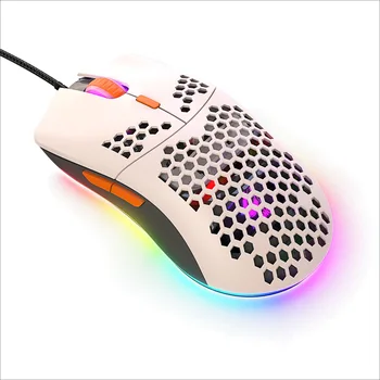 קווי עכבר 6400DPI צבע אור התאמת המשחק עכבר מותאם אישית מחשב נייד ממולכד מאקרו להגדיר את משקל העכבר