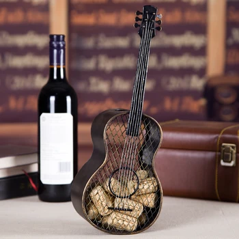 רטרו עבודת יד ברזל אמנות הגיטרה אחסון מתלה מתכת דקורטיביים נגינה ארגונית תיבת חידוש קישוט מלאכה אביזרים