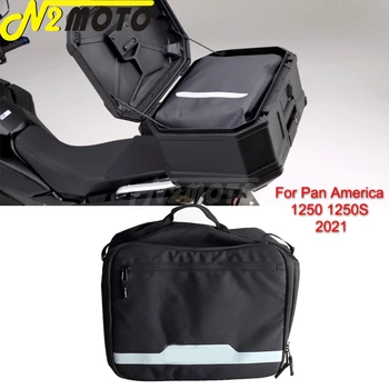 שחור אופנוע המטען אניה תיק אחורי לארוז מזוודות אופנוע אוכף בתיבה העליונה אניה שקיות הארלי פאן אמריקה 1250 1250S 2021