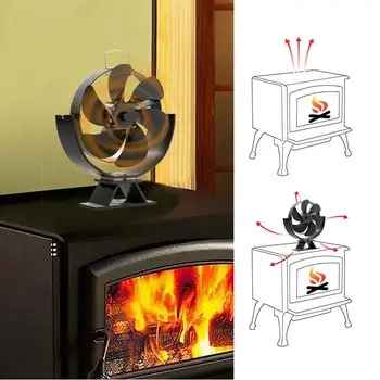 תנור המאוורר עמיד מופעל תנור המאוורר לא סוללה נדרש האח אוהד יומן עץ צורב 360 מעלות Rotatable זרימת חום מאוורר